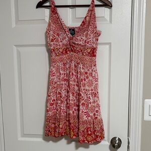 Angie Red and White Floral Mini Dress